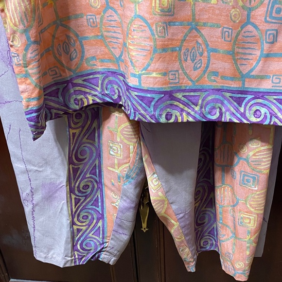 Silhouettes Vintage colorful Geometric Top and Capri Pants Set plus size 3X - Picture 5 of 16